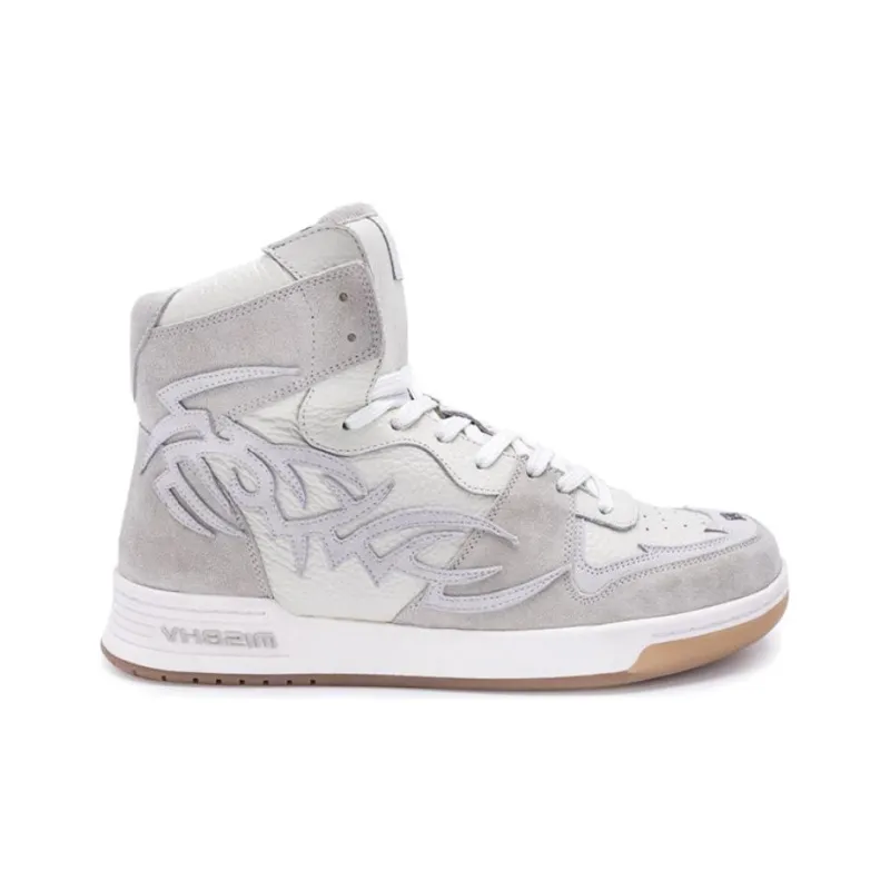 Misbhv Court High-Top Stylish Skateboarding Shoes Women's Gray White-1