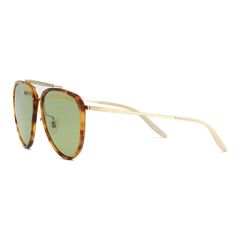 GUCCI Metal Acetate Aviator Sunglasses Men's Tortoiseshell-1
