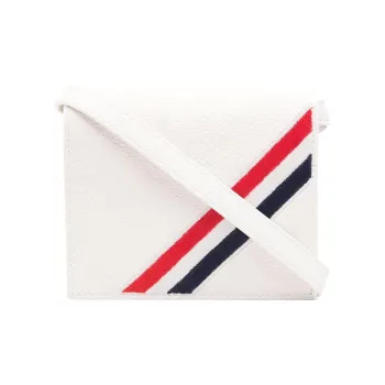 THOM BROWNE Diagonal Stripe Strapped Card Holder