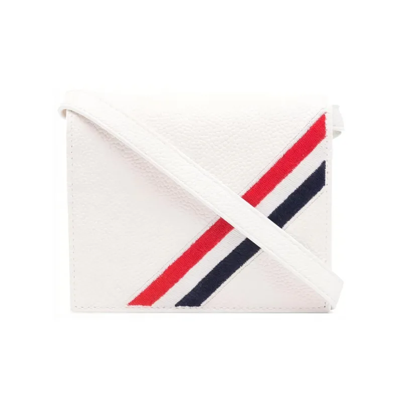 THOM BROWNE Diagonal Stripe Strapped Card Holder-0