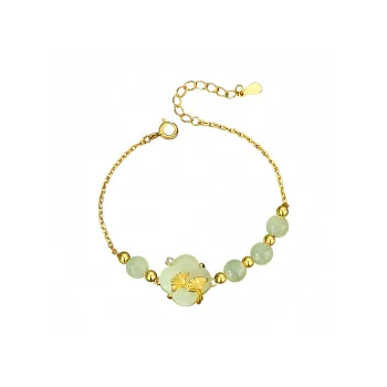 YUGONGYUAN Hetian Jade Bracelets Pale Greenish White Jade Women's