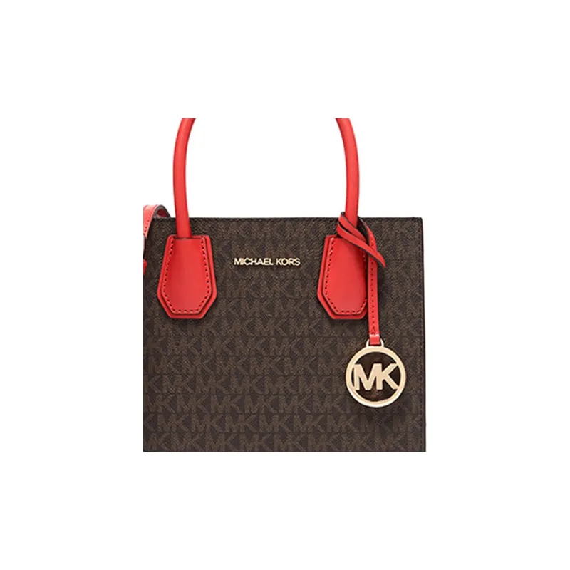 MICHAEL KORS Jet Set Cow Leather Wallet Card Holder Crossbody Bag Women's Orange-Orange-2