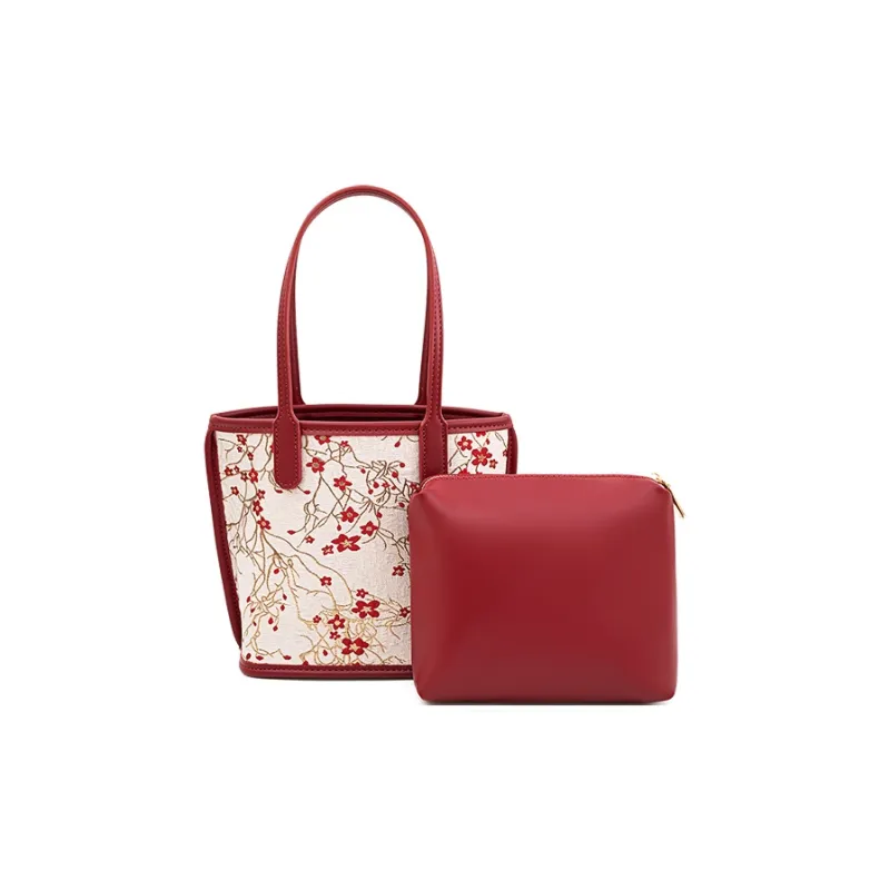 Vigno Synthetic Leather Handbag One Shoulder Crossbody Medium Size Women's Red-1