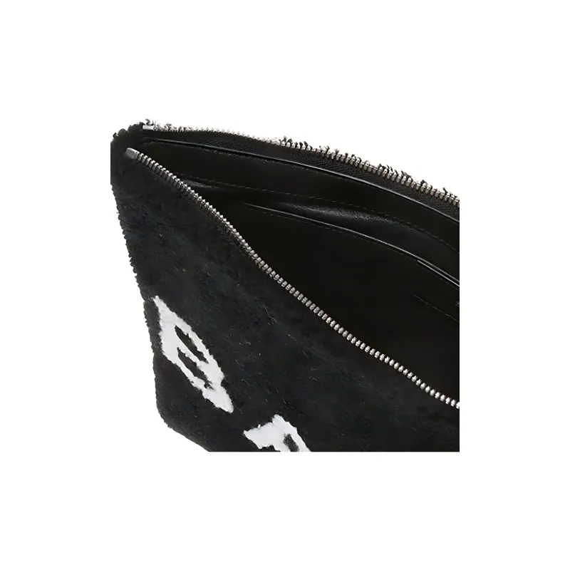 Balenciaga Wool Handbag Clutches Women's Black-4