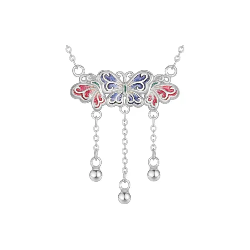 EMLEY 999 Foot Silver Certificate Ethnic Style Necklace, Unique Design Women's