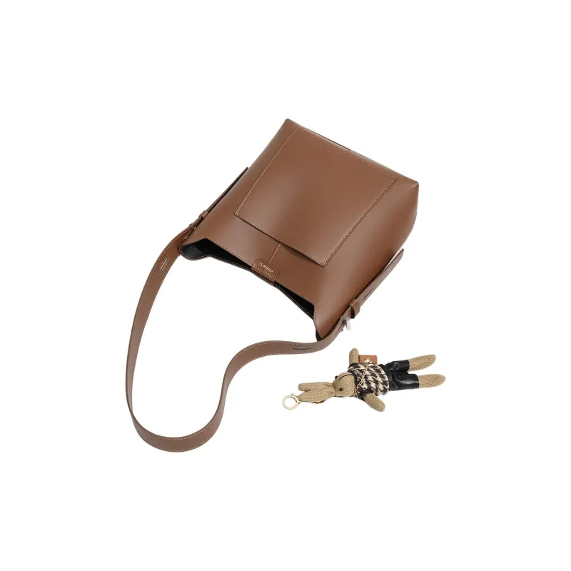 MILLIE'S Cow Leather With Synthetic Leather Shoulder Bag, Crossbody Bag Tote Tubas Women's Caramel-5