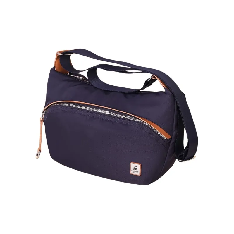 FOUVOR Oxford Shoulder Bag Medium Size Women's Light Green/classic Black/grape Purple-7