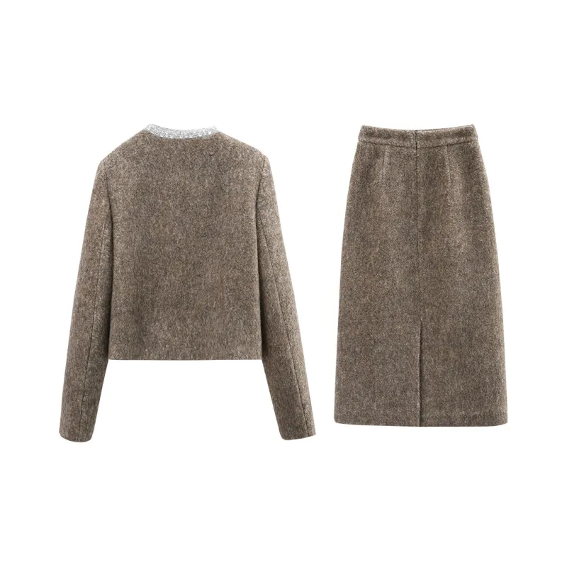 A Paradise For Awakening Skirt Set Women's Coffee-1