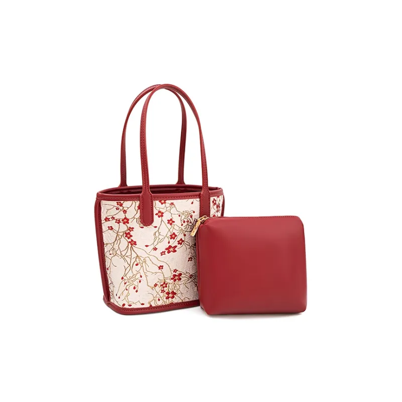 Vigno Synthetic Leather Handbag One Shoulder Crossbody Medium Size Women's Red-2