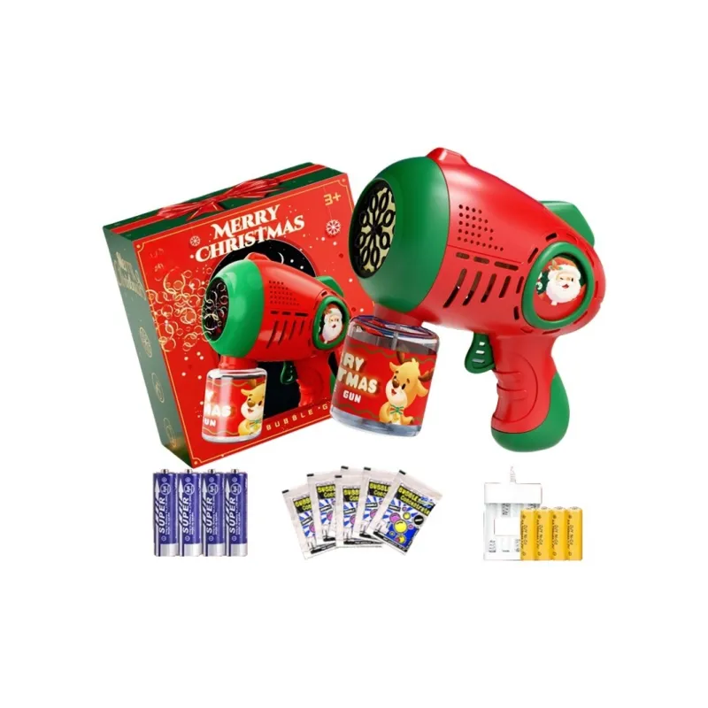 TEMI Christmas Handheld Cartoon Foam Gun Fully Automatic Bubble Machines-6