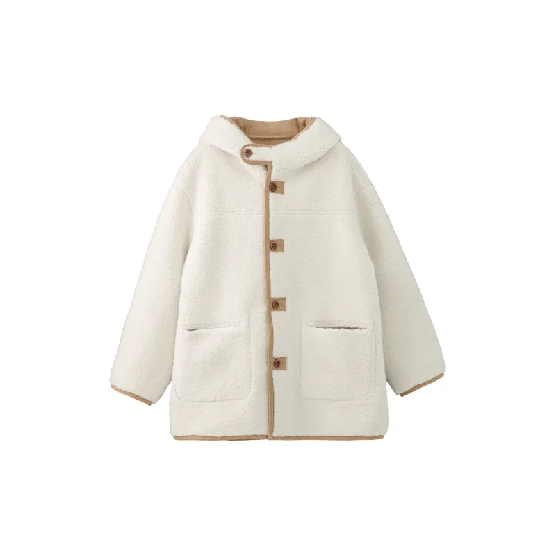Fstudio Korean Petite Reversible Hooded Commute Relaxed Coat Women's Khaki-8