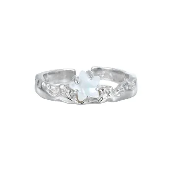 Eclater S925 Silver White Shell Rings Women's