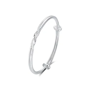 Children's Drawings S999 Fine Silver Bangles Women's