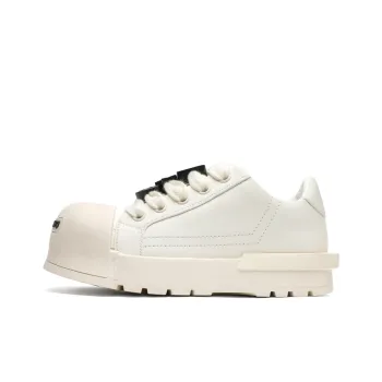 JIPOSEN Height Increasing Low Top Oversized Casual Shoes Unisex White