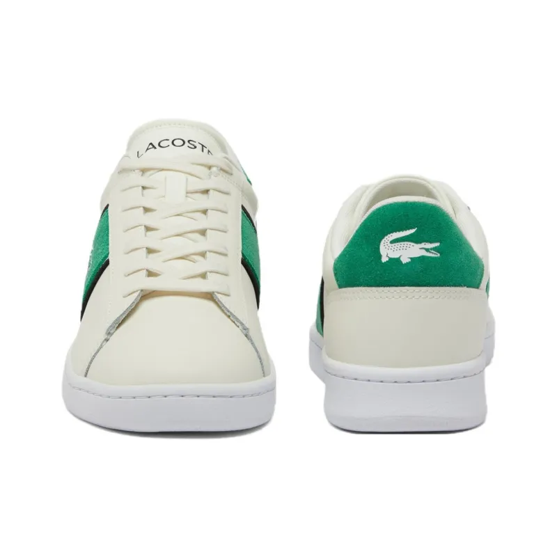 LACOSTE Carnaby Set CGR Low Top Skateboard Shoes Men's Beige Green-3