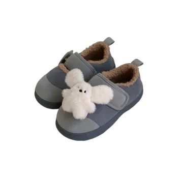 Thin Strips Cotton Slippers Women's, Light Blue