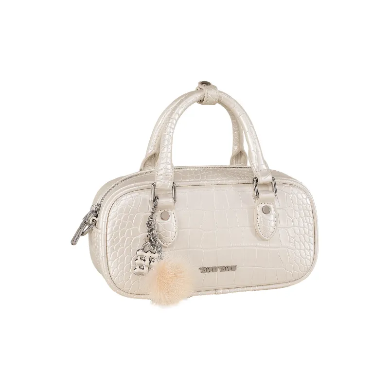 TOUTOU PU Crossbody Bag Regular Women's Cream White-3