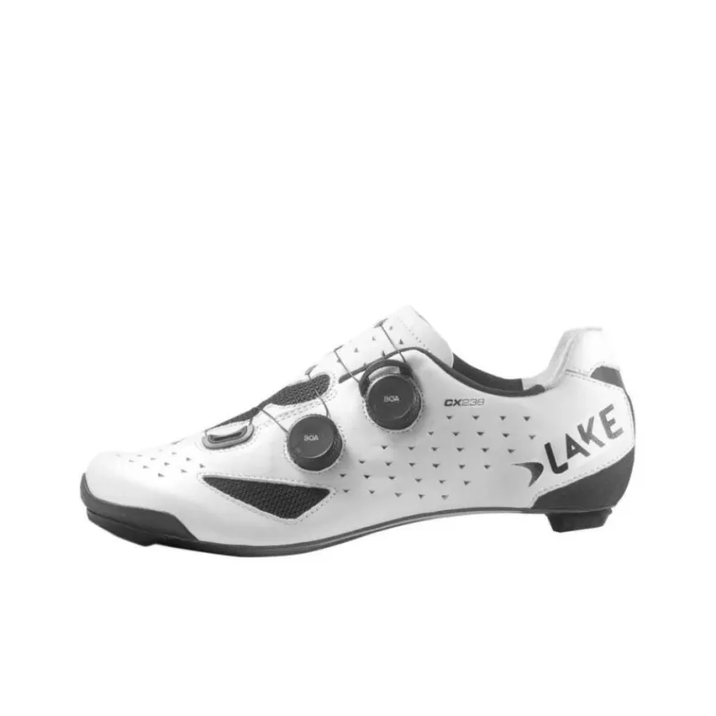 LAKE Anti-Slip And Wear-Resistant Breathable Low-Top Cycling Shoes Men's White Black-0