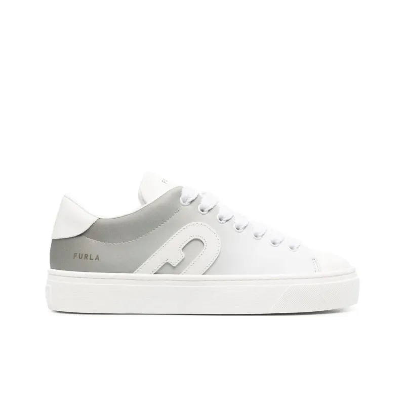 Furla Joy Low-Top Skateboard Shoes 3.5cm Women's White Gray-1