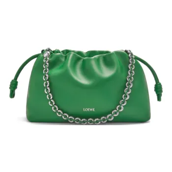 LOEWE Flamenco Soft Nappa Lambskin Clutch Medium Size Women's Tropical Green