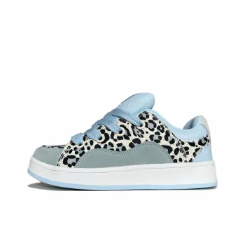 JIANGSHOU Anti Slip Wear Resistant Low Top Skateboard Shoes Women's Ice Blue