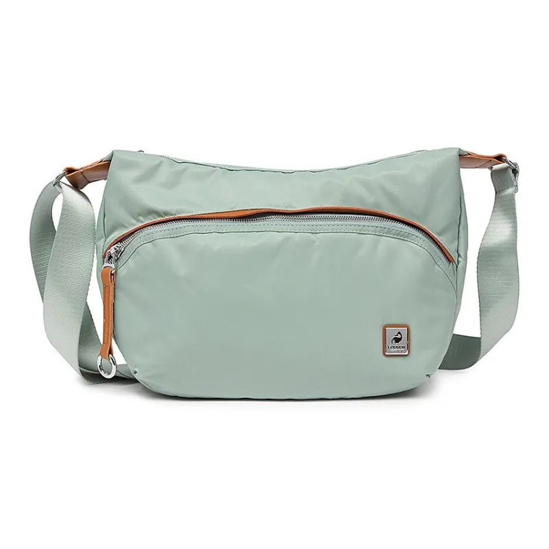 FOUVOR Oxford Shoulder Bag Medium Size Women's Light Green/classic Black/grape Purple-2