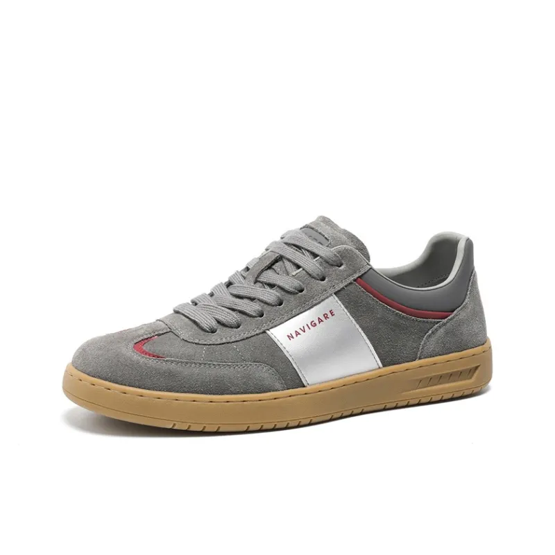 NAVIGARE Small Sailboats Height Increasing Skateboard Shoes Men's Gray-1