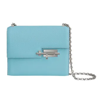 HERMES Verrou Mysore Goat Skin Handgun Bag Shoulder Bag Crossbody Bag Women's U2 Bleu Zephyr And Breeze Blue