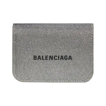 Balenciaga Glitter Cash Wallet Mini Grey