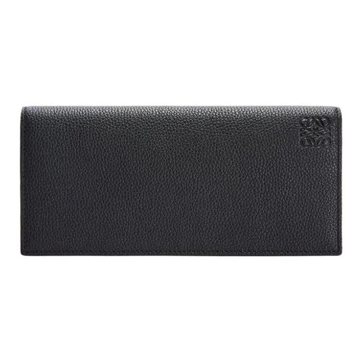 LOEWE Soft Grained Cow Leather Long Wallets Men's Black-0