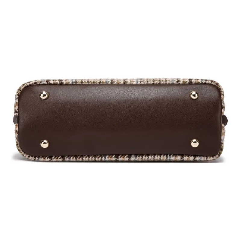 FAIRWHALE Cow Leather With Wool Crossbody Bag Shoulder Bag Regular Women's Coffee-6