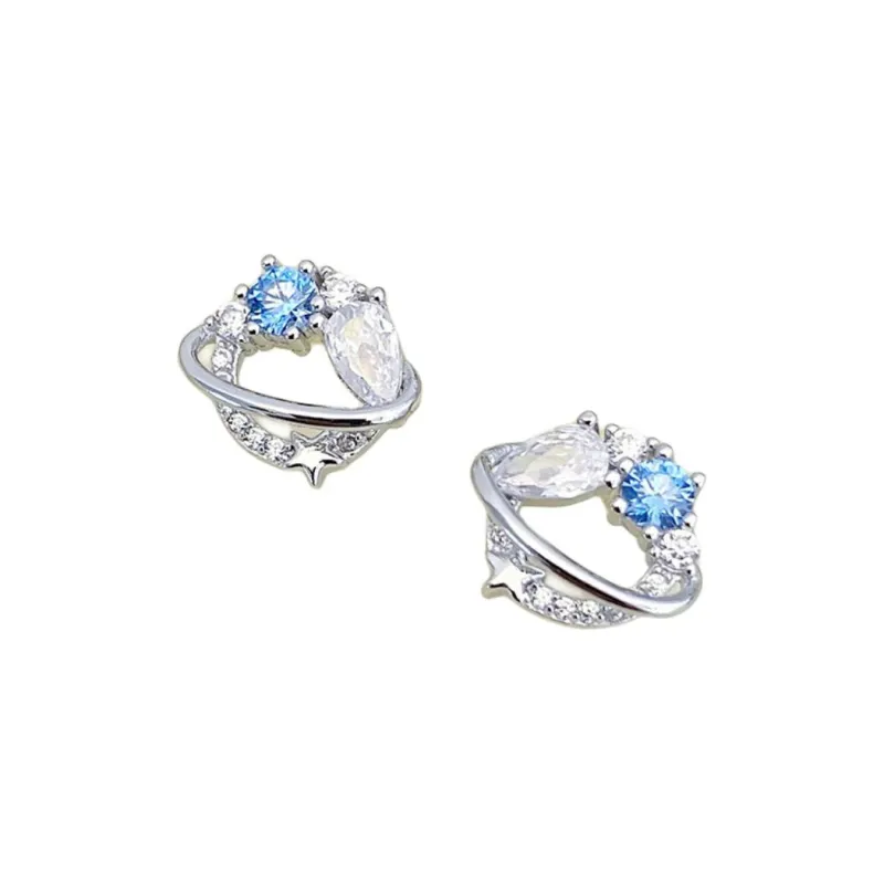 KEMLAIDA 925 Sterling Silver Stud Earrings Women's-5