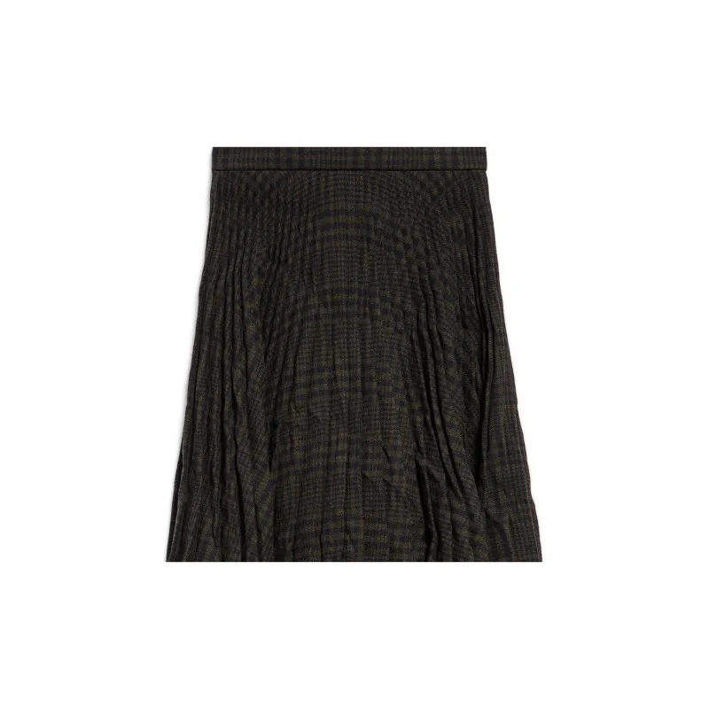 Balenciaga Crinkled Pleated Midi Skirt-4