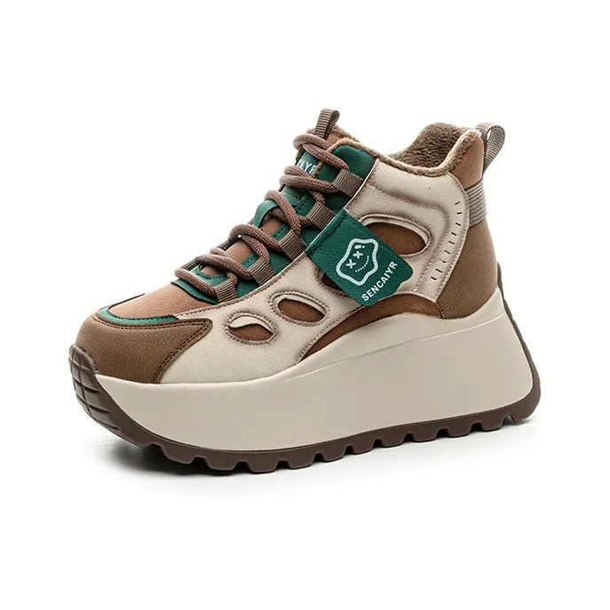 The Mystery Of Glamour Anti Slip And Wear Resistant Height Increasing Warm High Top Casual Shoes Women's-14