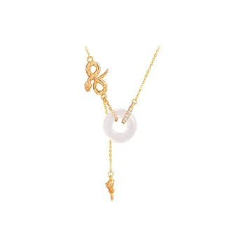 Chinese Jewelry Chalcedony Necklaces Women's