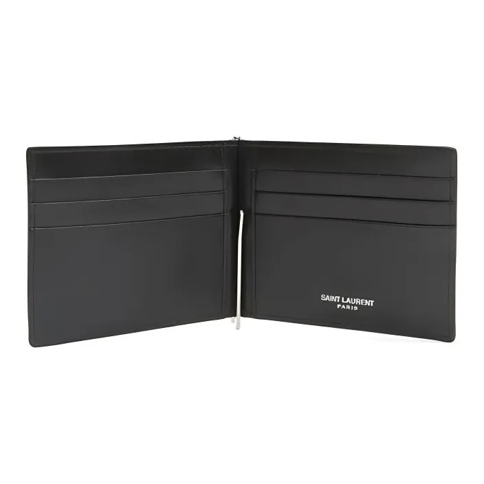 SAINT LAURENT Monogram Smooth Leather Wallet, Wallet Men's Black-3