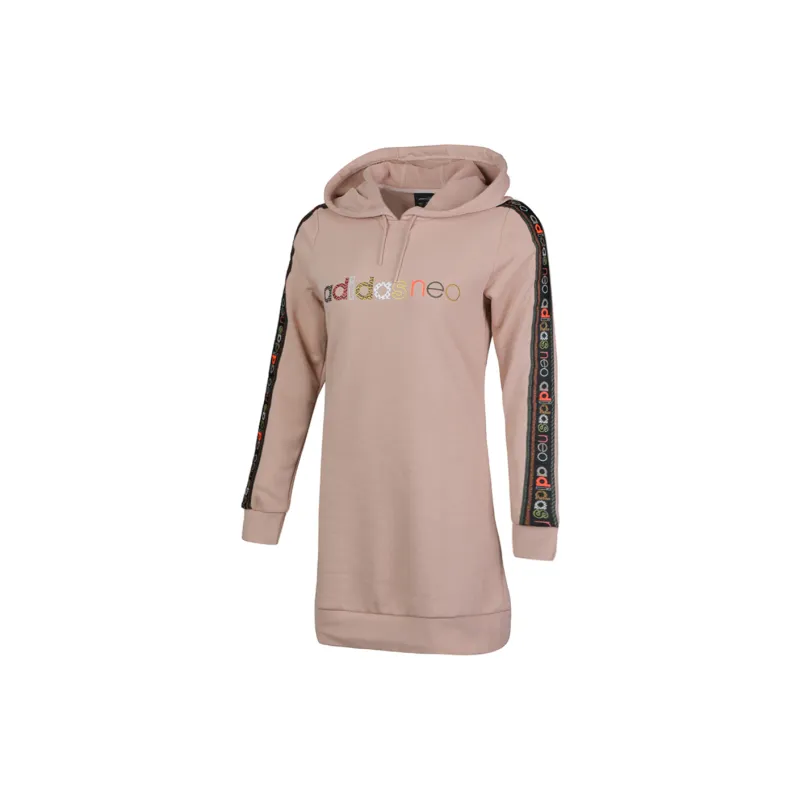 Adidas Neo FARM HDY DRSS Long Sleeved Dresses Women's Pearl Pink-2