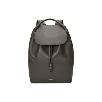 LOEWE Flamenco Shiny Soft Calfskin Backpack Men's Dark Gray