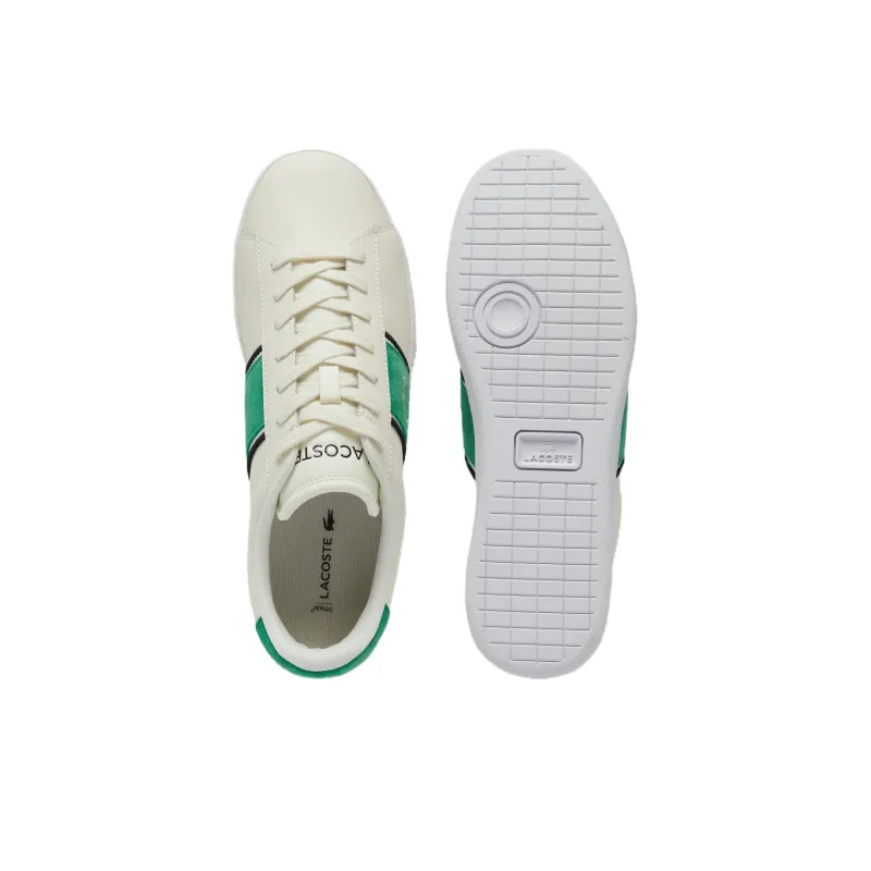 LACOSTE Carnaby Set CGR Low Top Skateboard Shoes Men's Beige Green-4