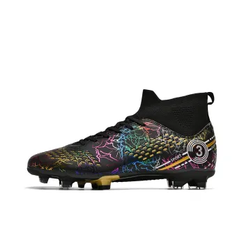 BIANSULONG Soccer Shoes Unisex High Top Black