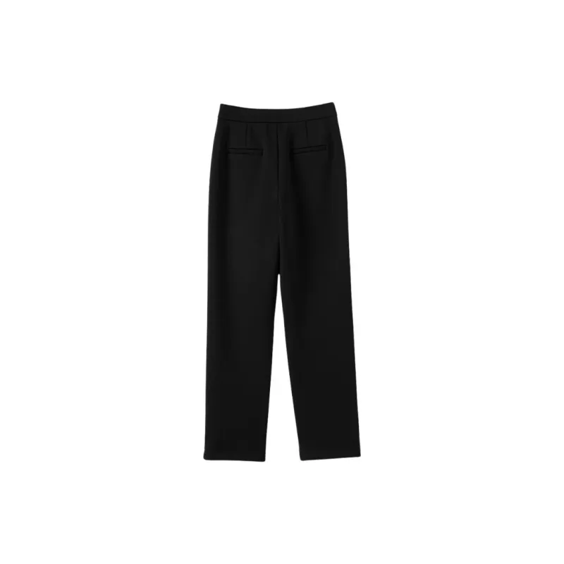 Late White Casual Pants Women's Black-3