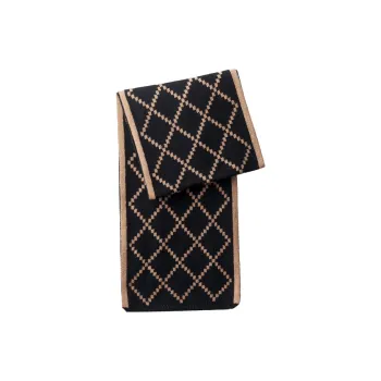 Joy&Mario Acrylic Knit Scarves Unisex Black & Brown