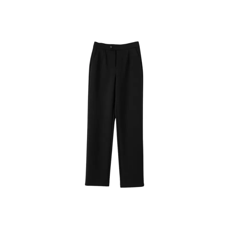 Late White Casual Pants Women's Black-2