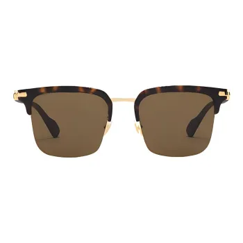GUCCI Acetate Metal Browline Sunglasses Men's Tortoiseshell