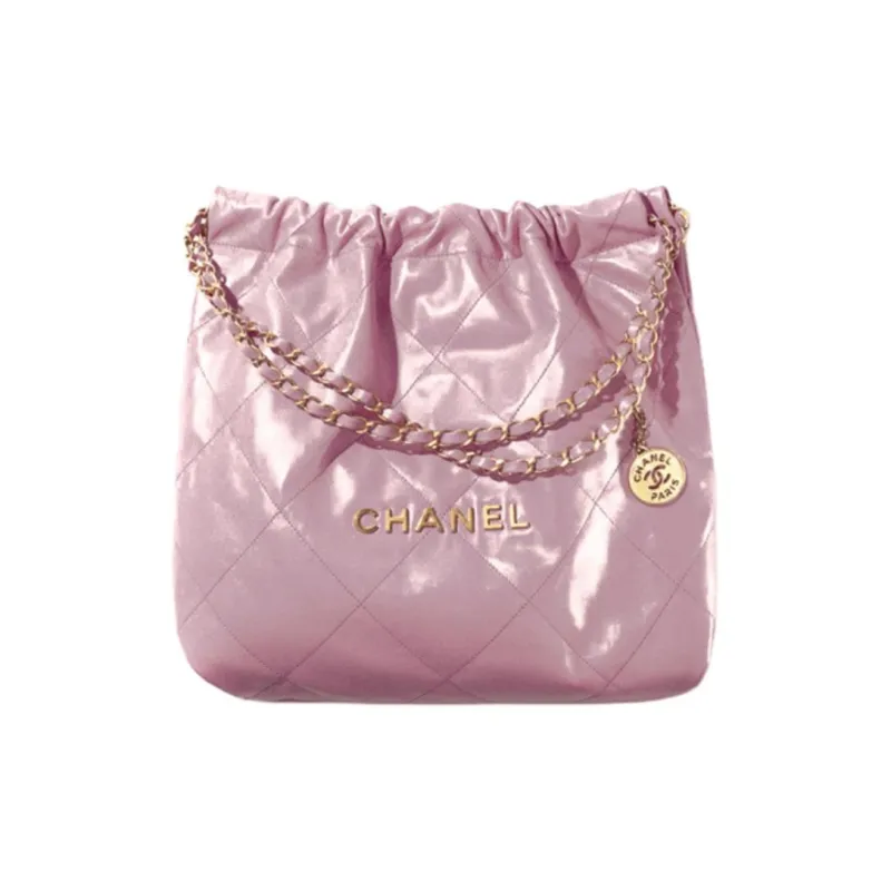 CHANEL 22Bag Smooth Finish Calfskin Tote Bag, Shopping Bag, Handbag Women's Light Pink-0