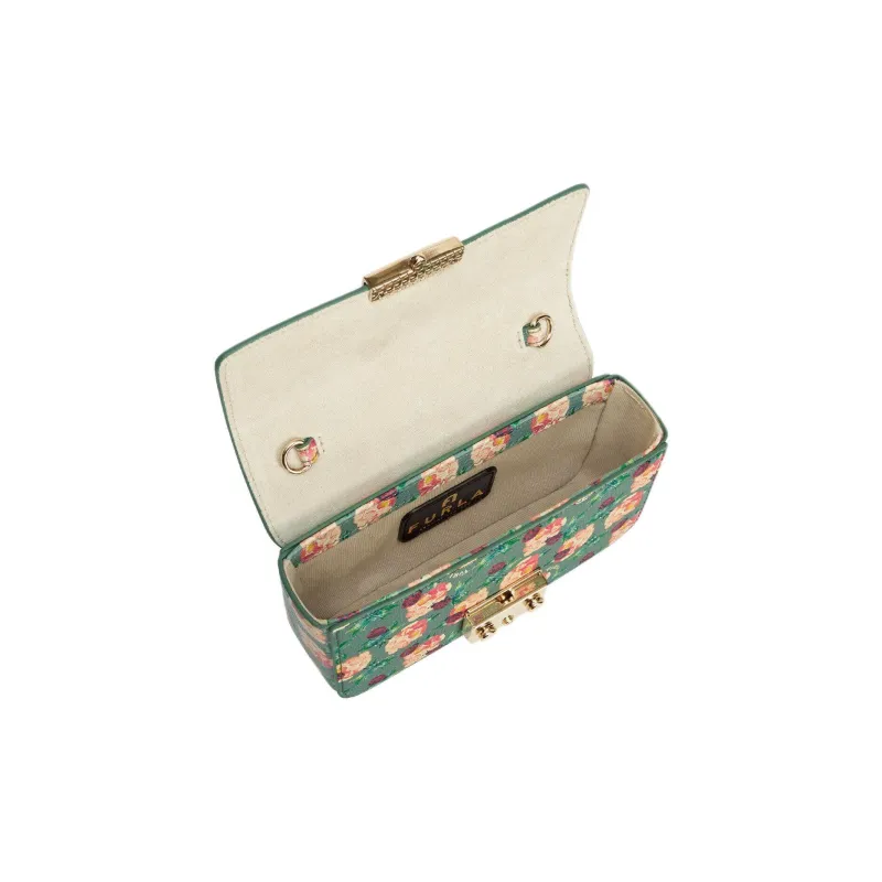 Furla Metropolis Collection Leather Shoulder Bag Crossbody Bag Women's Green & Multicolor-2