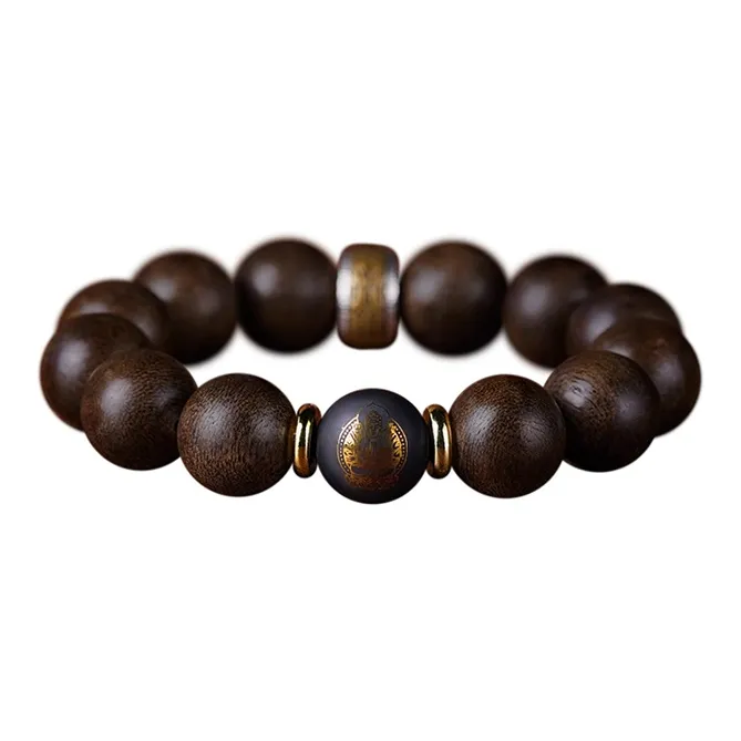 DALONG Fragrance Enhancer, Agarwood, Obsidian Bracelets Unisex-0