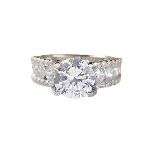 Stone On The Line S925 Silver Moissanite Rings Unisex