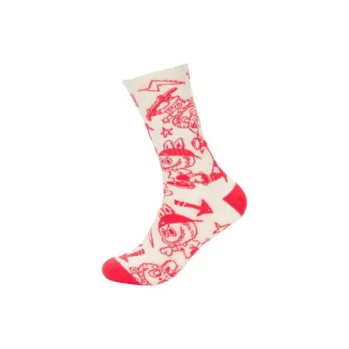 Vans x THE MONSTERS Mid Calf Socks Men's 1 Pack White Pink
