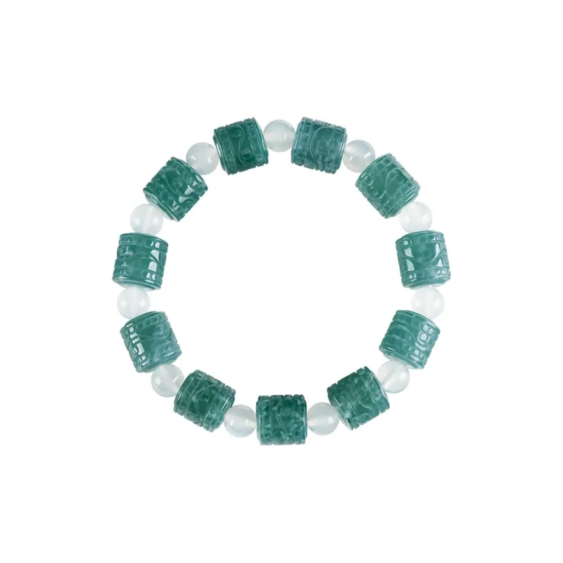 HUISHI Glutinous Jade Jadeite Bracelets Unisex-0